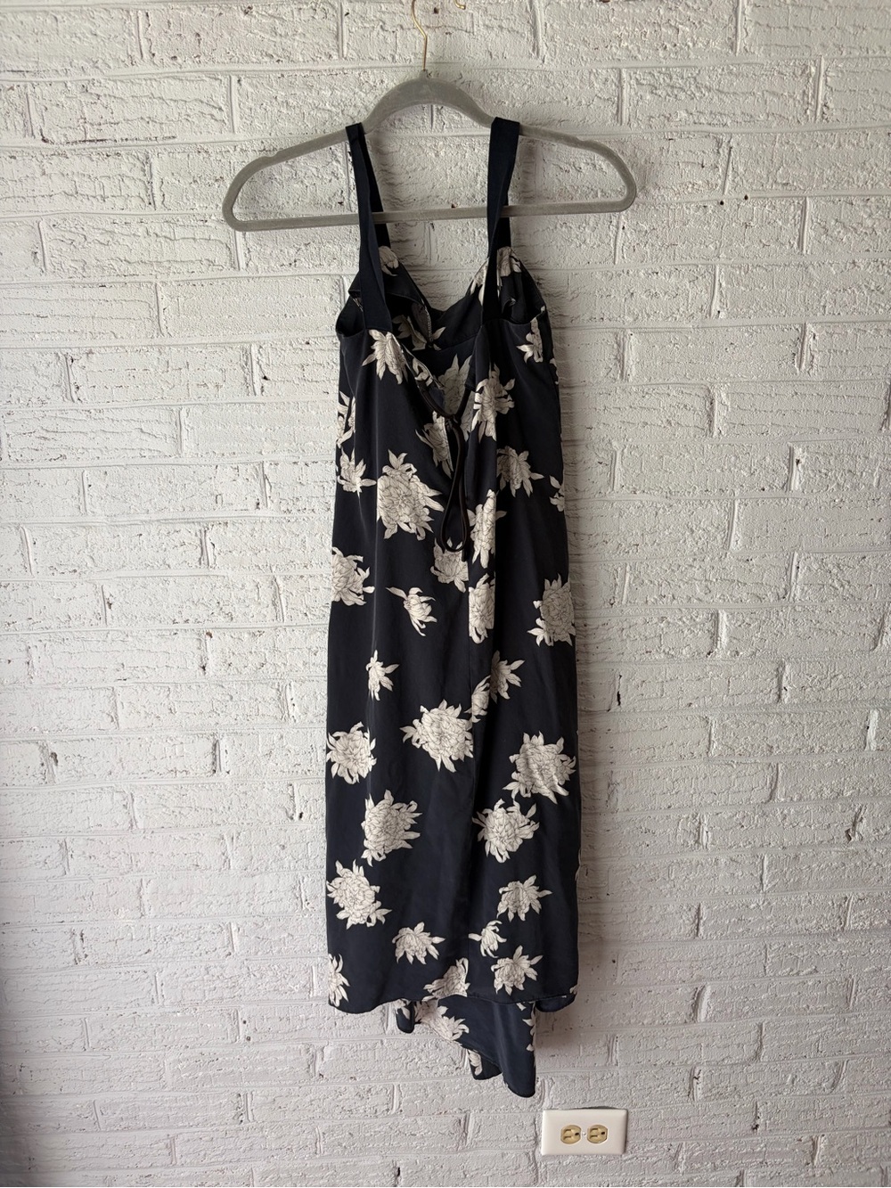 Vince Navy Maxi Dress with Cream Floral Print